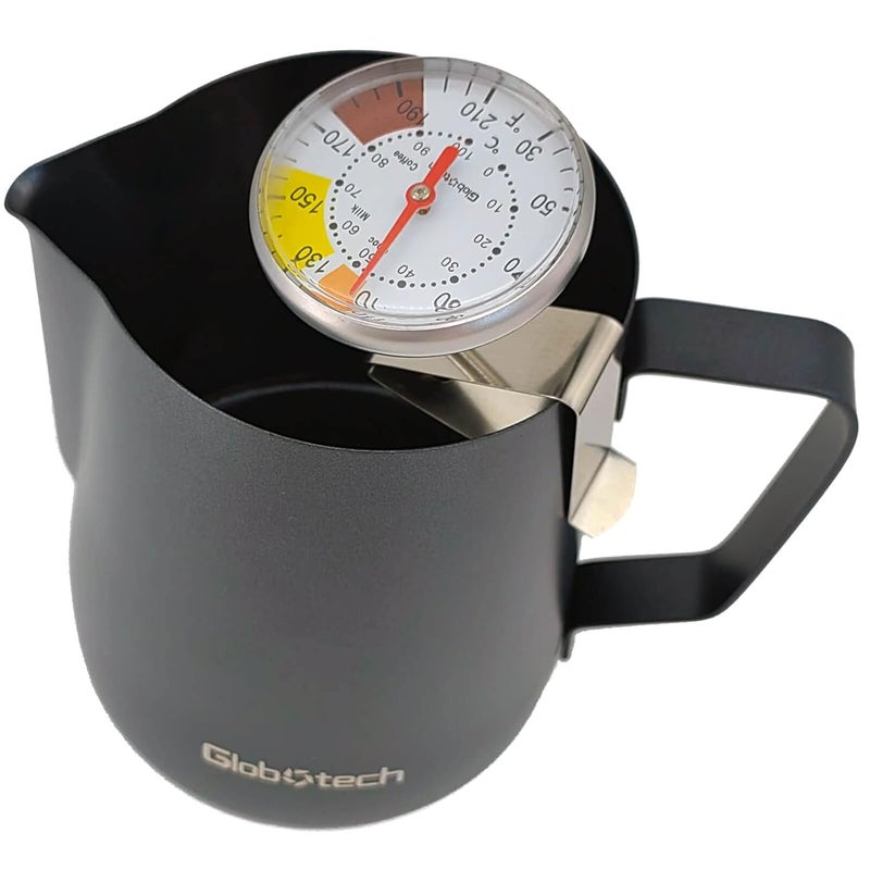GLOBOTECH Milk Frothing Thermometer for Coffee Chocolate - Cappuccino Frothy Milk Foam Stainless Steel Thermometer for 12 Oz, 20 Oz and 32 Oz Espresso Steaming Pitchers 2" Dail 5" Stem - Image 5